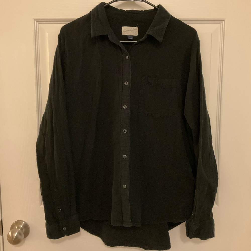 Black Gauze ButtonDown